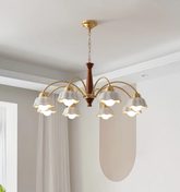 Swedish Modern Brass Chandelier